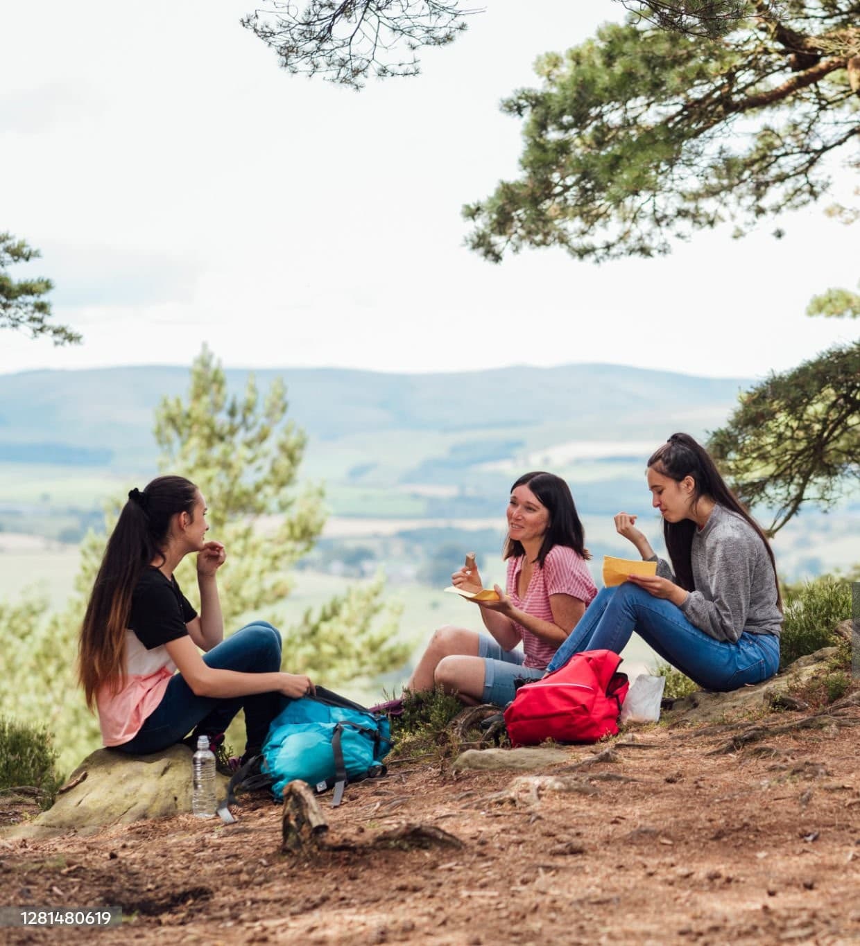 girls hiking together